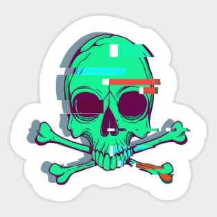 Glitch skull Sticker